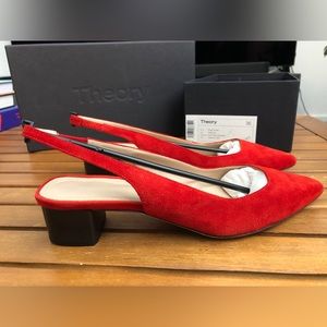 Theory Block Heel Slingback in Suede EU 36